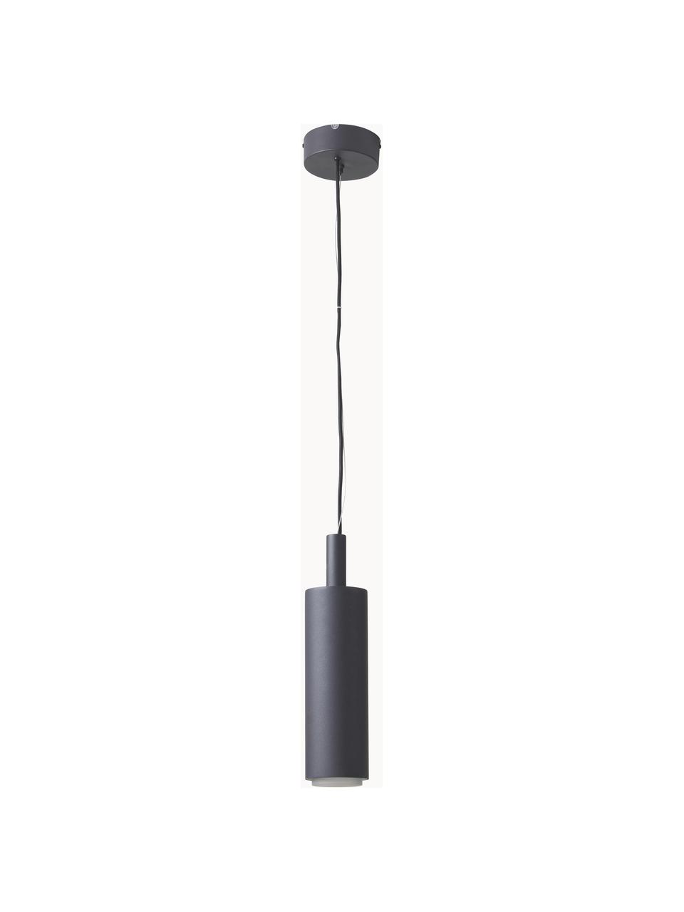 LED hanglamp Jari van metaal, Lampenkap: metaal, gepoedercoat, opg, Diffuser: acryl, Zwart, Ø 10 x H 40 cm