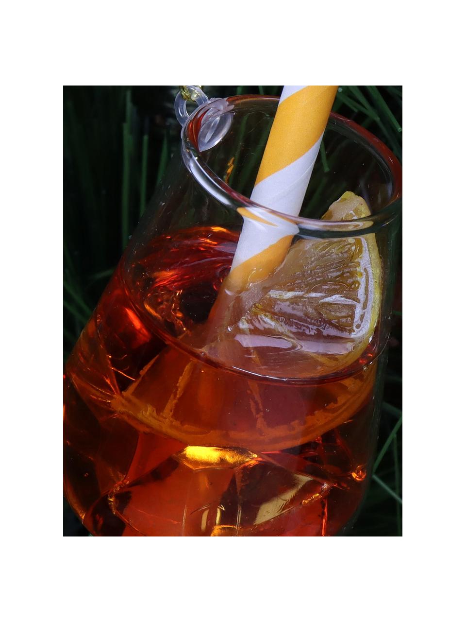 Adorno navideño Cocktail Glass, Vidrio, Transparente, naranja, Ø 4 x Al 13 cm