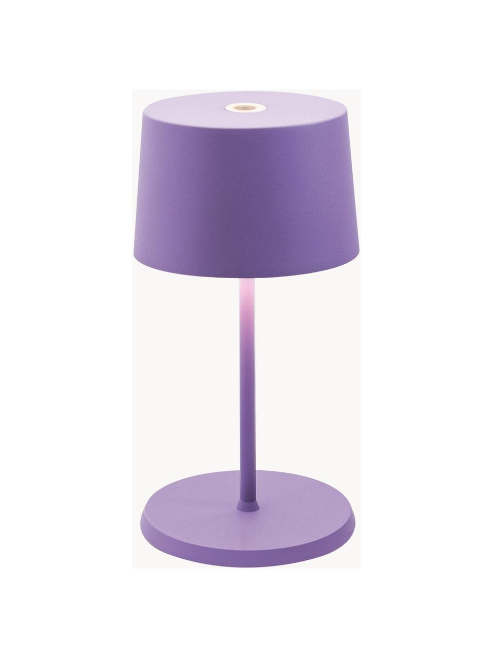 Kleine mobile LED-Tischlampe Olivia Pro, dimmbar, Lila, Ø 11 x H 22 cm