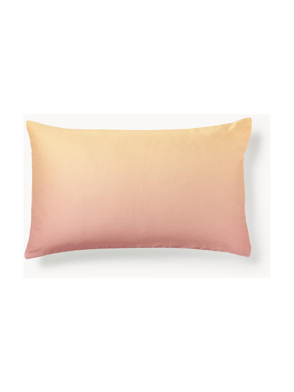 Federa in raso di cotone con sfumatura Jania, Tonalità  gialle e rosa, Larg. 50 x Lung. 80 cm