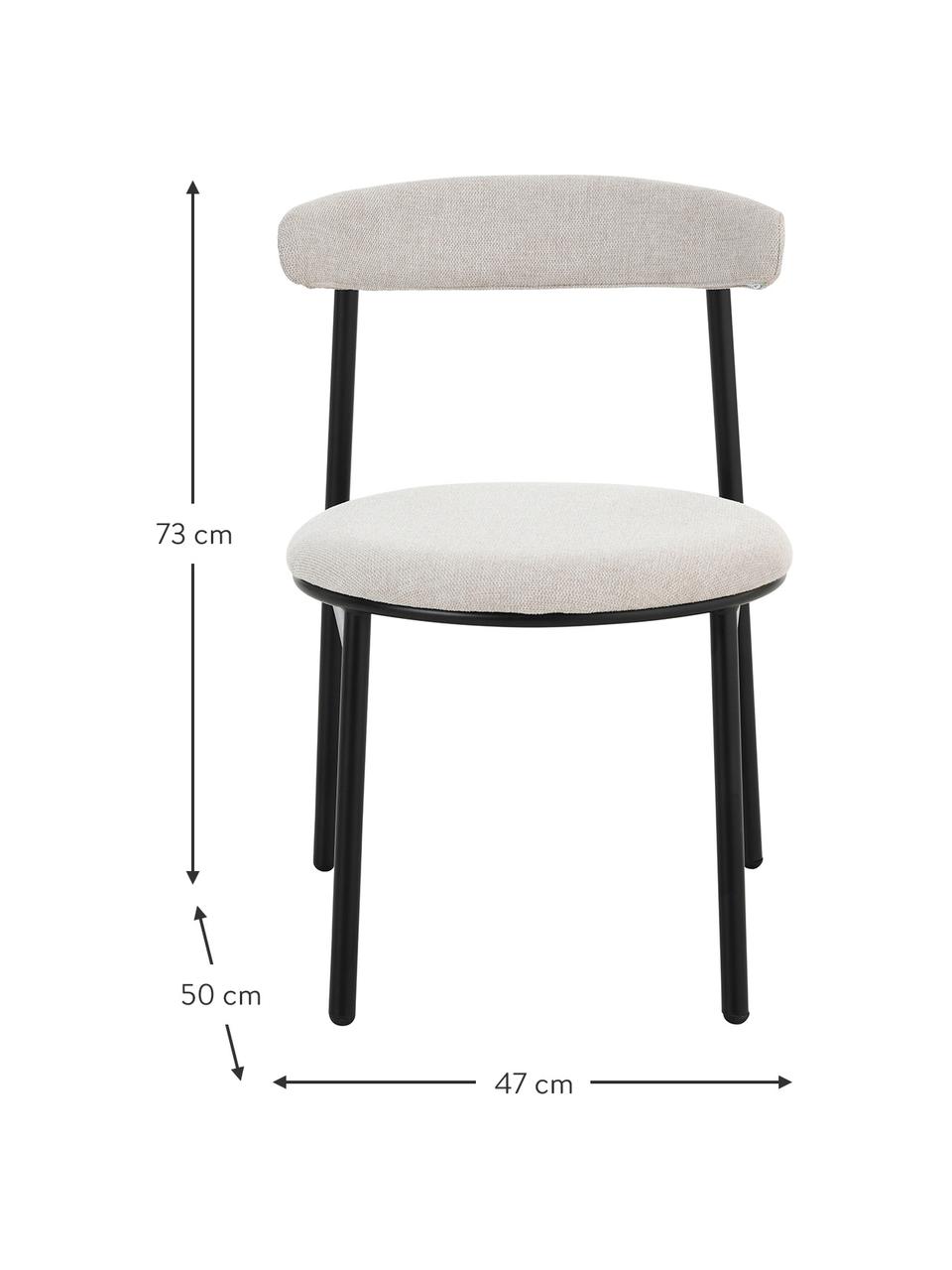 Čalouněné židle Doggi, 2 ks, Krémově bílá, Š 47 cm, H 50 cm