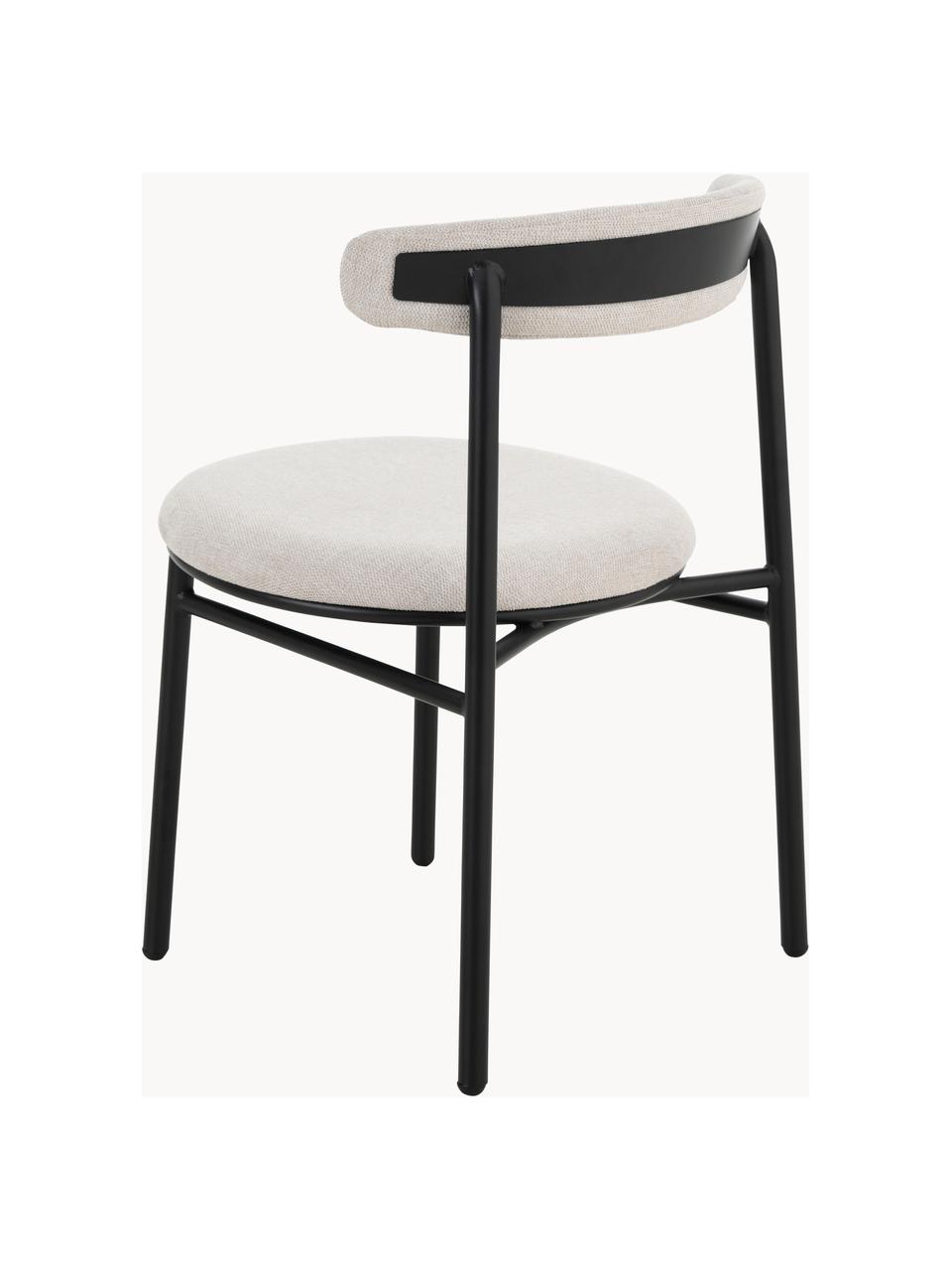 Čalouněné židle Doggi, 2 ks, Světle béžová, černá, Š 47 cm, H 50 cm