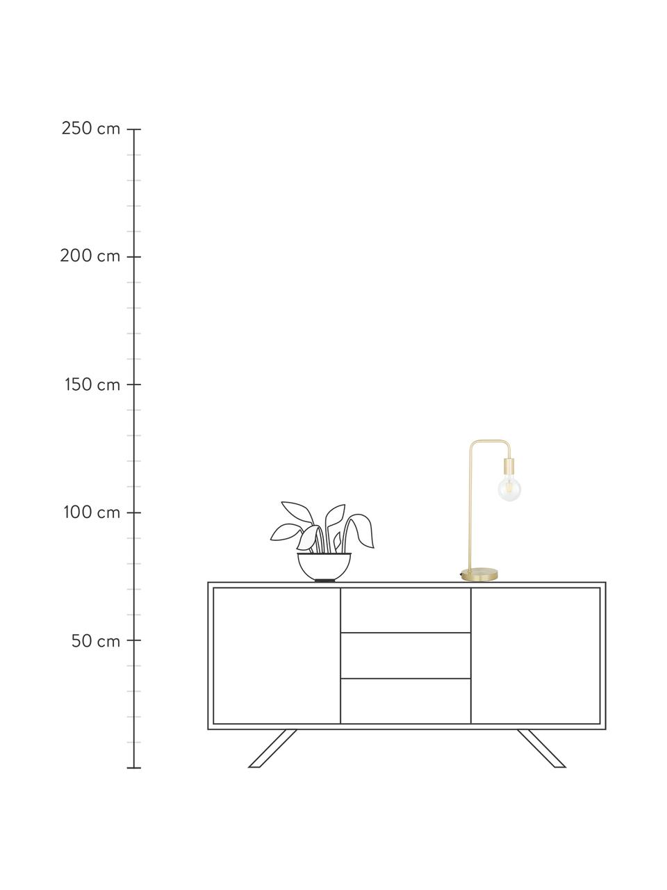 Grote tafellamp Flow van metaal, Frame: vermessingd metaal, Geborsteld messingkleurig, B 22 x H 56 cm