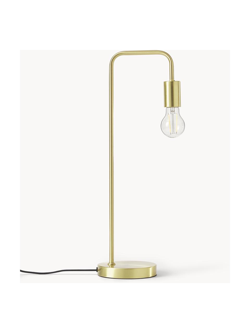 Lampa biurkowa z metalu Flow, Odcienie mosiądzu, S 18 x W 57 cm