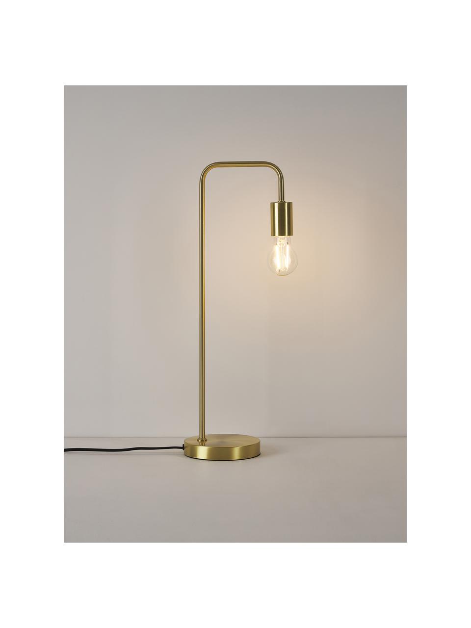 Lampa biurkowa z metalu Flow, Odcienie mosiądzu, S 18 x W 57 cm