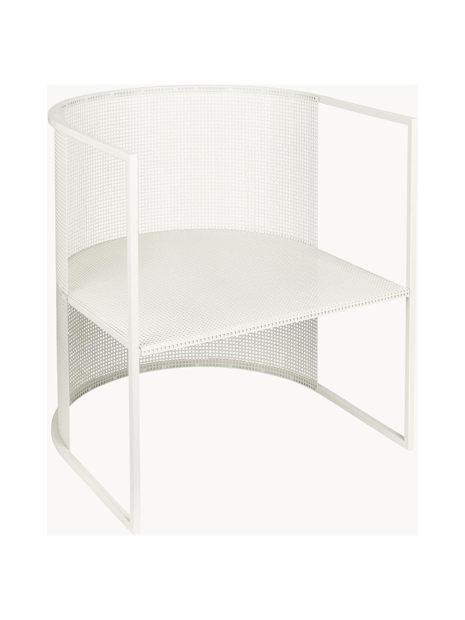 Poltrona da giardino Bauhaus, Acciaio verniciato a polvere, Bianco crema, Larg. 64 x Prof. 63 cm