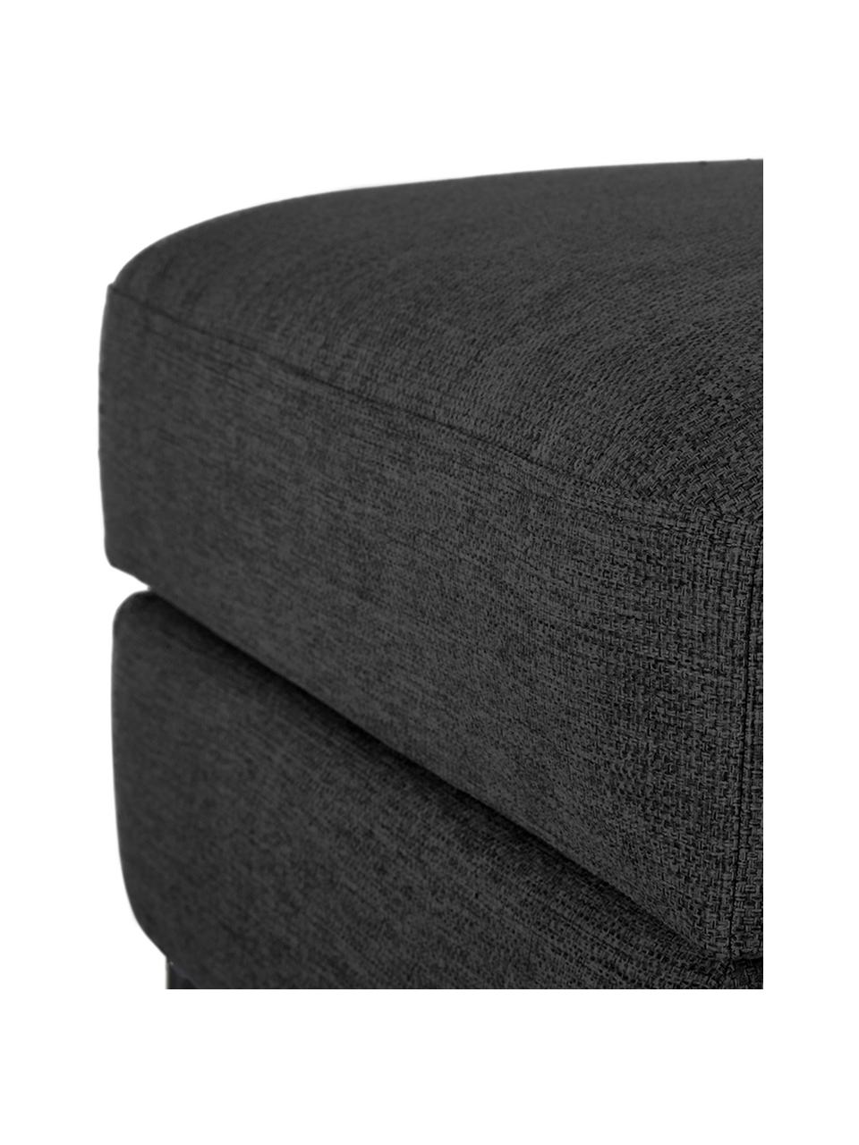 Reposapiés puf Cucita, con espacio de almacenamiento, Tapizado: tejido (poliéster) Alta r, Estructura: madera de pino maciza., Patas: metal pintado., Tejido gris antracita, An 75 x F 65 cm