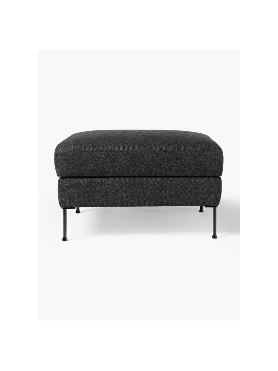 Pouf avec rangement Cucita, Tissu anthracite, larg. 75 x prof. 65 cm