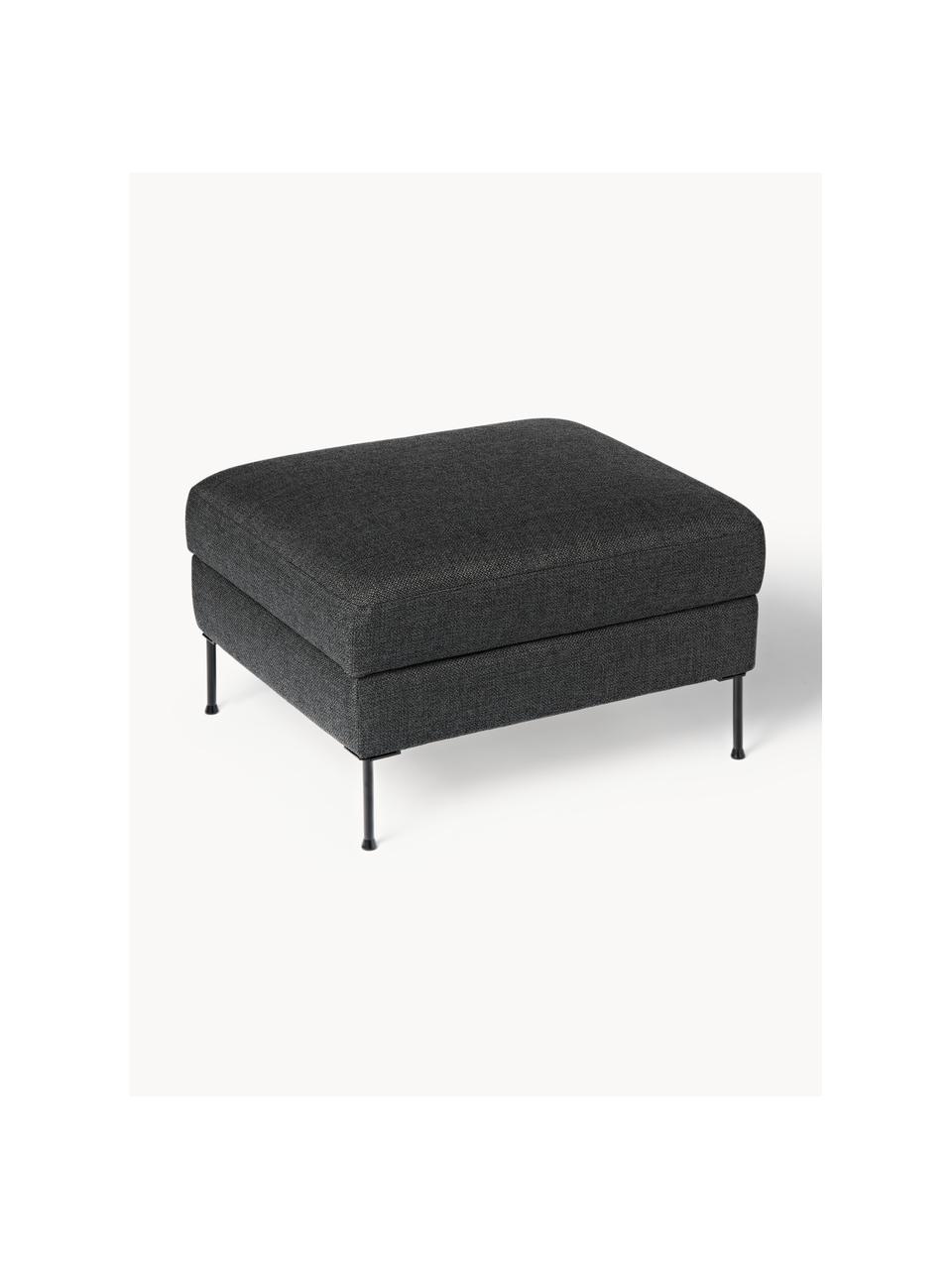 Pouf avec rangement Cucita, Tissu anthracite, larg. 75 x prof. 65 cm