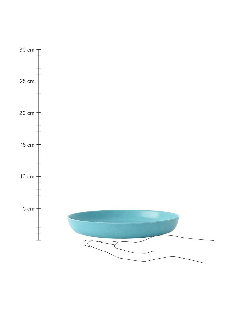 Frühstücksteller Bambino, 2 Stück, Bambusfasern, Melamin, lebensmittelecht
BPA, PVC und Phthalate frei, Türkis, Ø 18 x H 3 cm