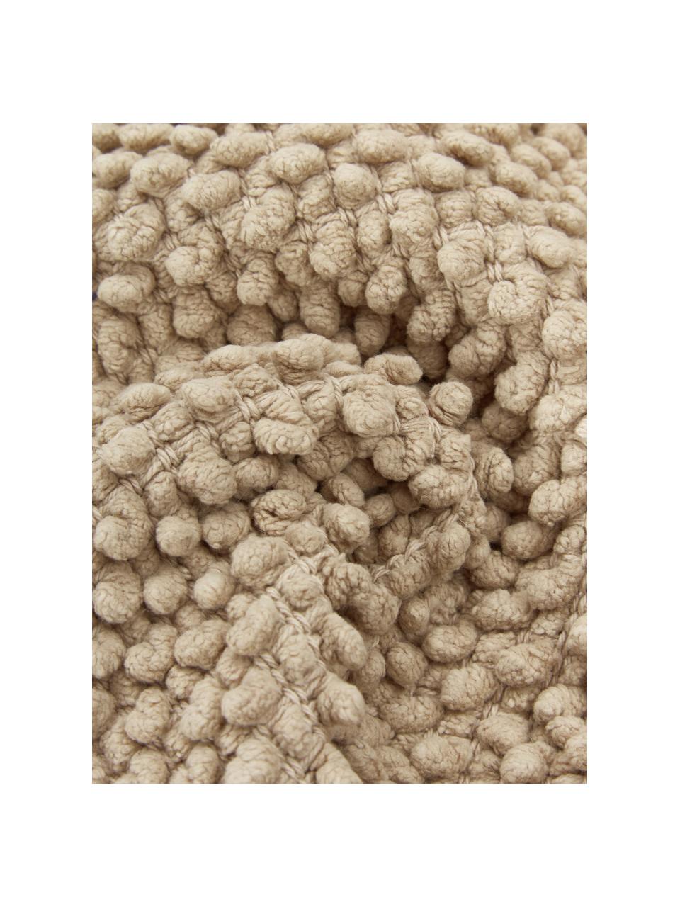 Povlak na polštář se strukturovaným povrchem Indi, 100 % bavlna, Taupe, Š 30 cm, D 50 cm