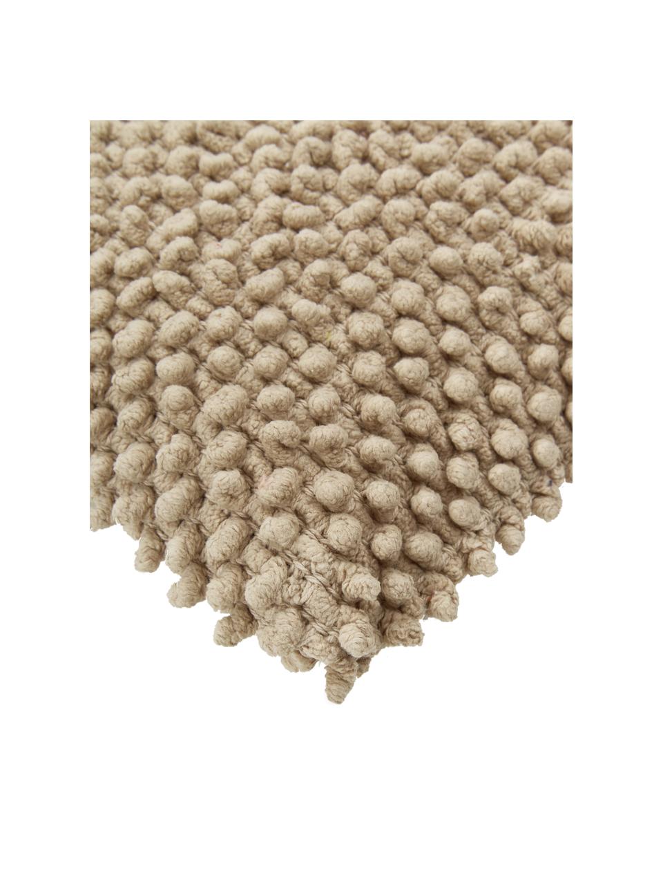 Povlak na polštář se strukturovaným povrchem Indi, 100 % bavlna, Taupe, Š 30 cm, D 50 cm