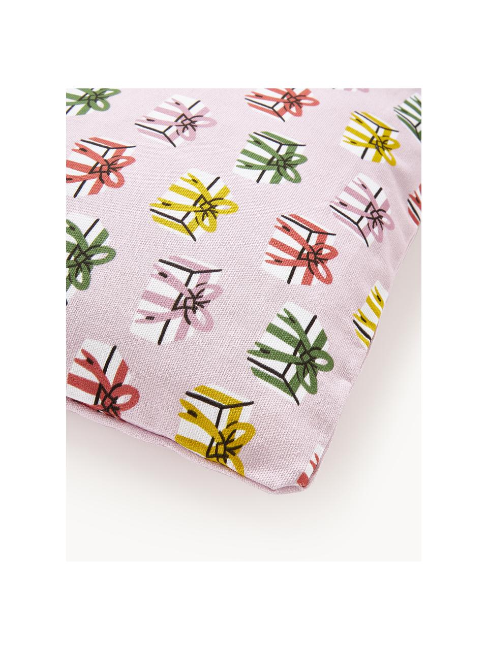Oboustranný povlak na polštář s vánočním potiskem a výšivkou Popp, 100 % bavlna, Růžová, více barev, Š 45 cm, D 45 cm