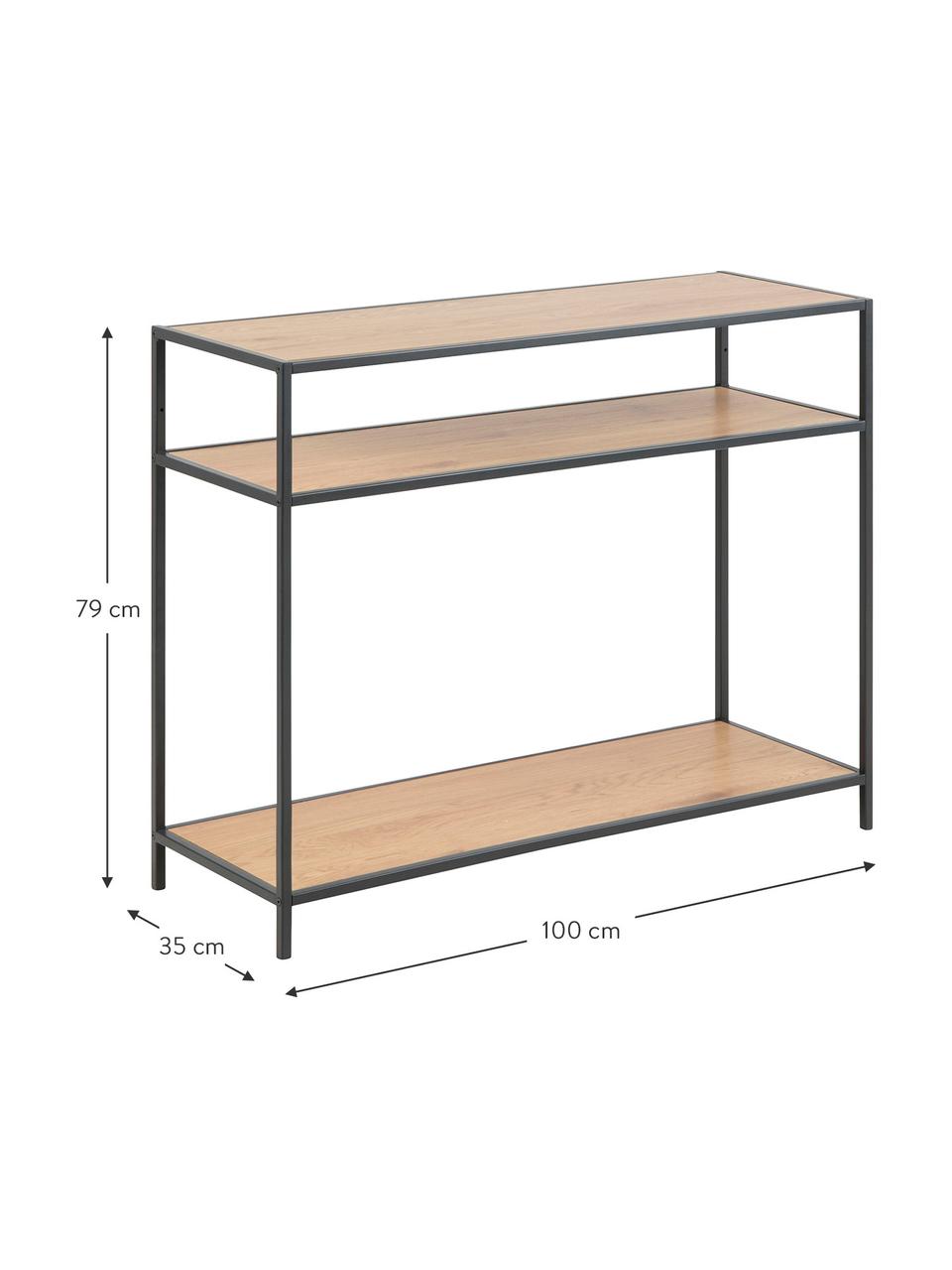 Console en bois et métal Seaford, Bois, noir, larg. 100 x prof. 35 cm