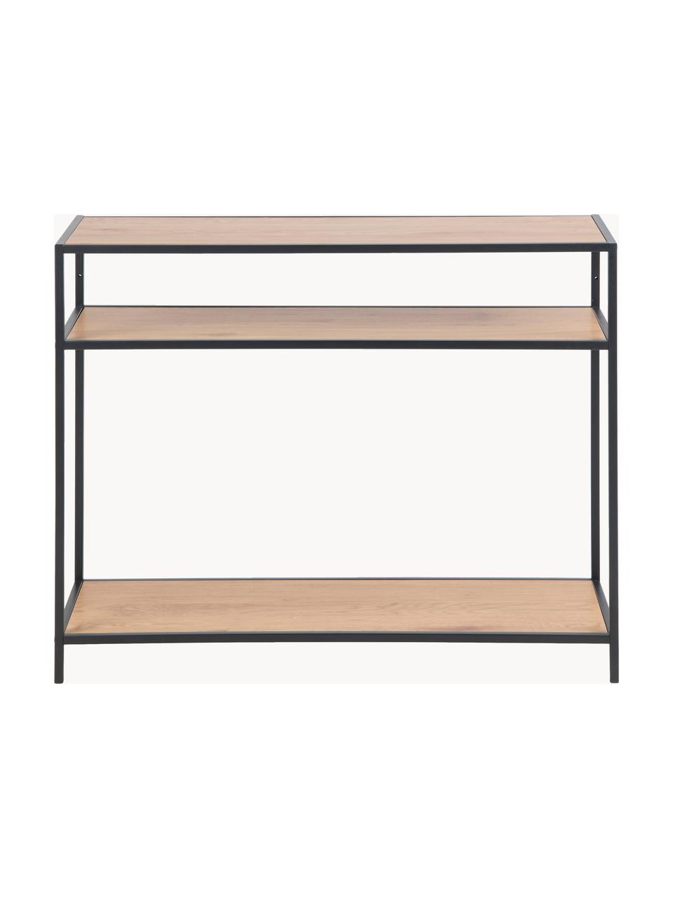 Console Seaford, Beige dans aspect bois, noir, larg. 100 x prof. 35 cm