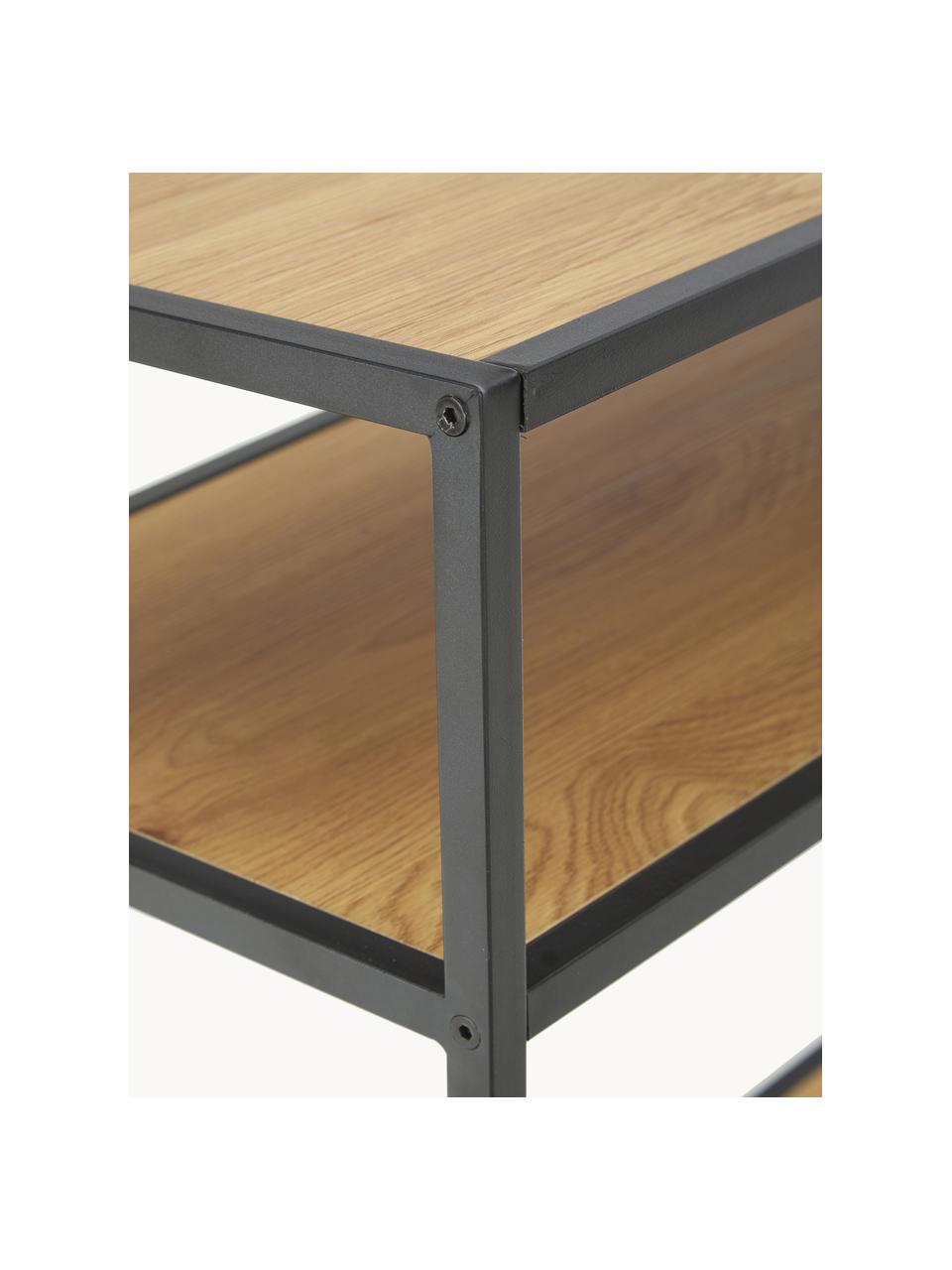 Consola Seaford, Estantes: tablero de fibras de dens, Estructura: metal con pintura en polv, Look madera, negro, An 100 x F 35 cm