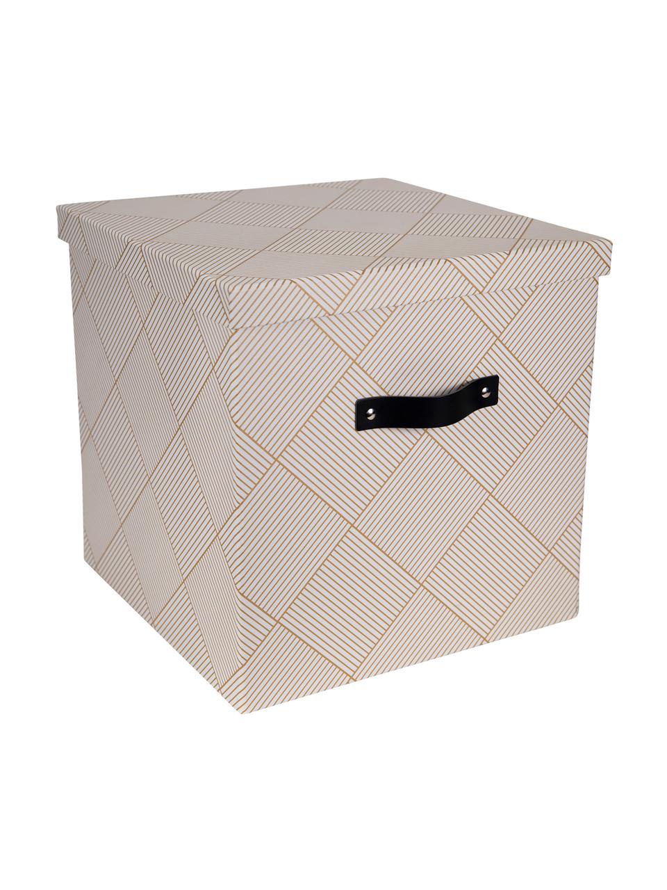 Skladovací box Texas, Zlatá, bílá, Š 32 cm, V 31 cm