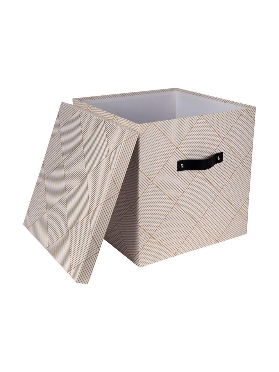 Skladovací box Texas, Zlatá, bílá, Š 32 cm, V 31 cm