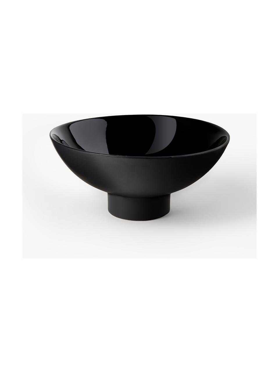 Coupe décorative Benny, Grès cérame, Noir, Ø 28 x haut. 13 cm