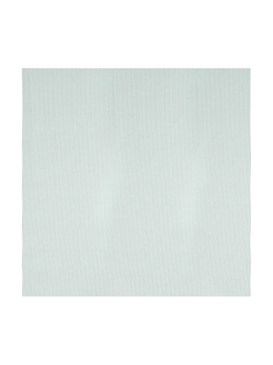 Funda nórdica doble cara de algodón a rayas Lorena, Verde salvia, blanco, Cama 150/160 cm (240 x 220 cm)