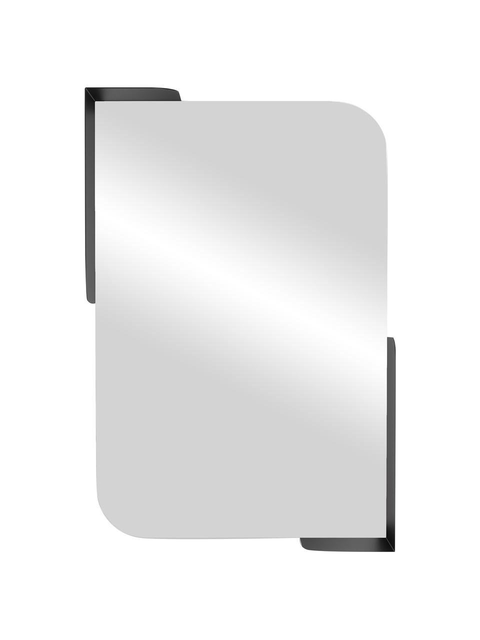Wandspiegel Alcove mit Ablageflächen, Spiegelfläche: Spiegelglas, Schwarz, B 52 x H 77 cm