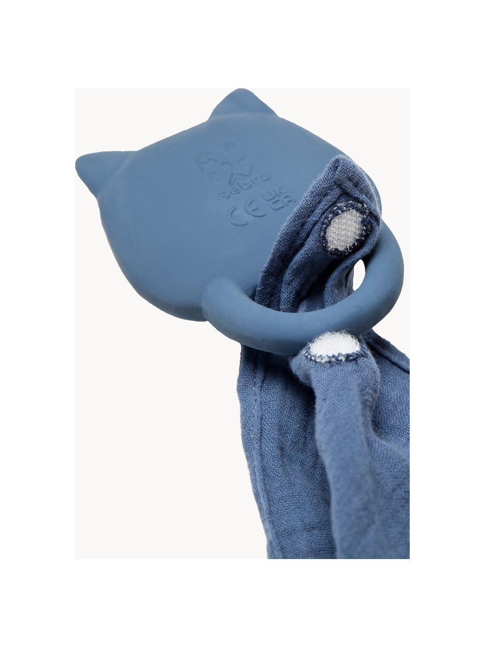 Knuffeldeken Comforter met bijtring, Donkerblauw, B 41 x L 47 cm