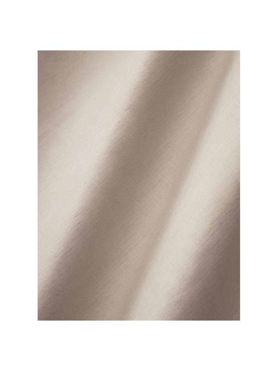 Drap-housse en lin délavé pour surmatelas Airy, Beige, larg. 90 x long. 200 cm, haut. 15 cm