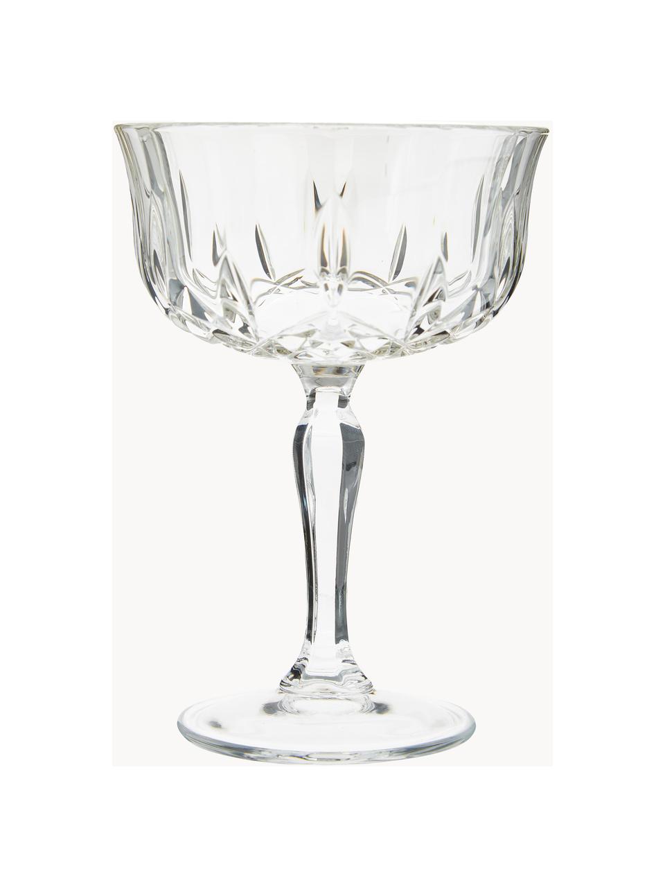 Kristall-Champagnerschalen Opera mit Relief, 6 Stück, Luxion-Kristallglas, Transparent, Ø 10 x H 14 cm, 240 ml