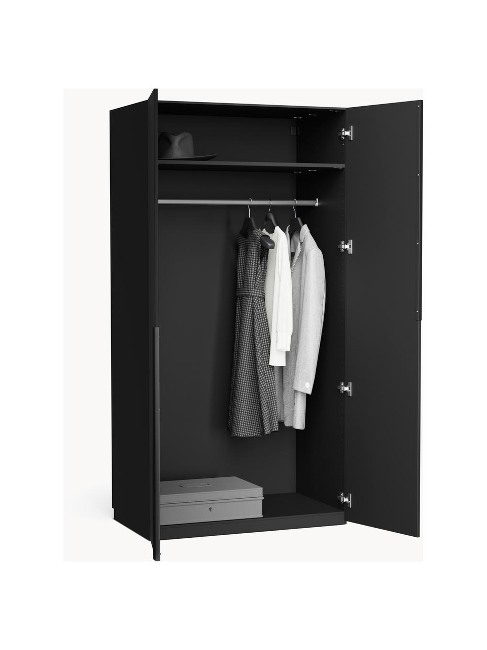 Armoire modulaire à portes battantes Leon, larg. 100 cm, plusieurs variantes, Noir, Basic Interior, larg. 100 x haut. 236 cm