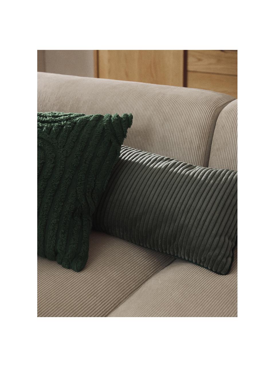 Housse de coussin en coton Bell, 100% coton, Vert foncé, larg. 45 x long. 45 cm