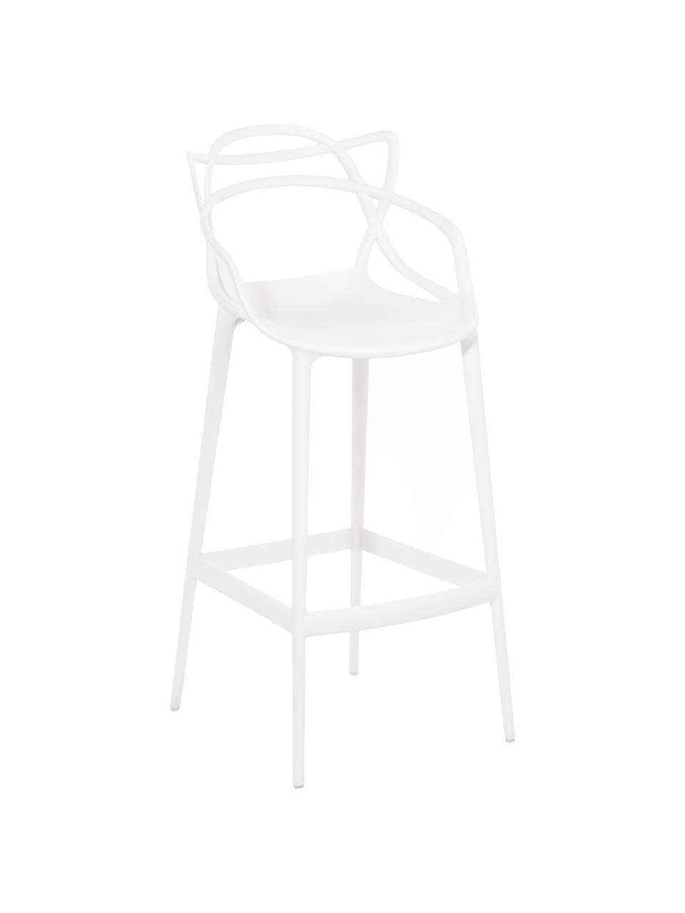 Sedia da bar di design Masters, Polipropilene, Bianco, Larg. 49 x Alt. 109 cm