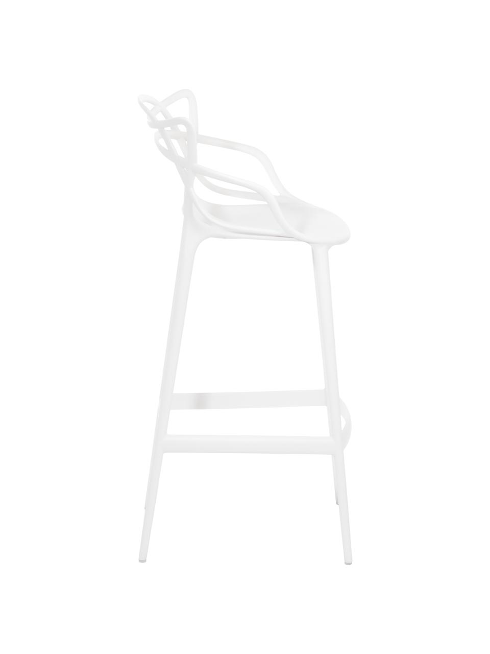 Sedia da bar di design Masters, Polipropilene, Bianco, Larg. 49 x Alt. 109 cm