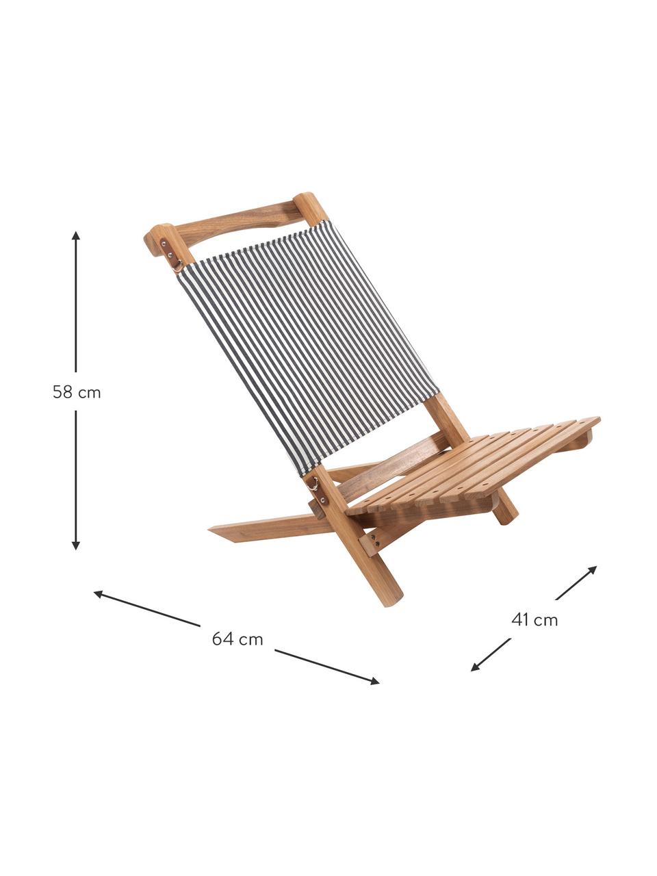 Skládací lehátko Lauren's, Námořnická modrá, hnědá, Š 41 cm, V 58 cm