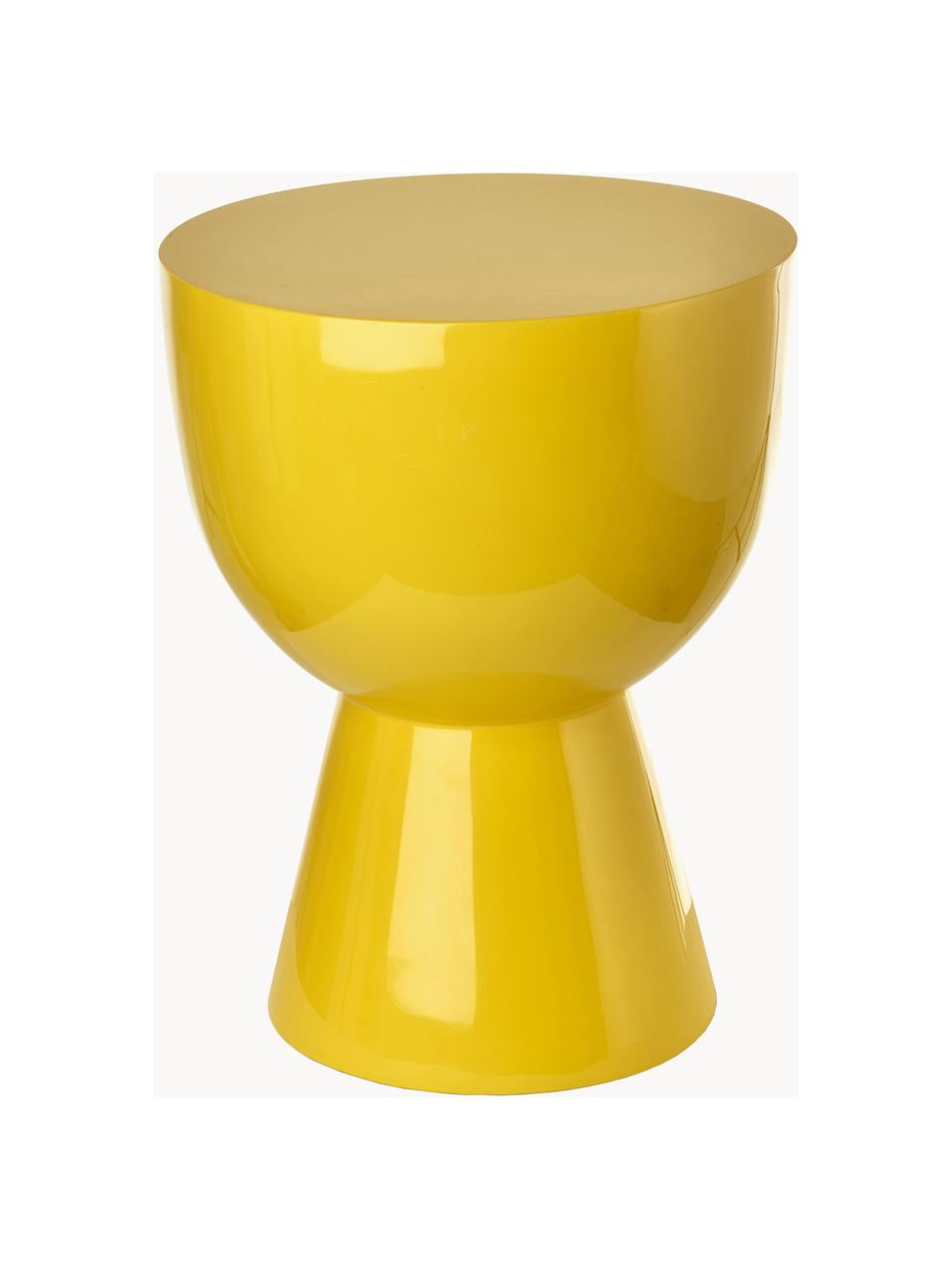 Kulatý odkládací stolek Tam Tam, Lakovaná umělá hmota, Žlutá, Ø 36 cm, V 46 cm