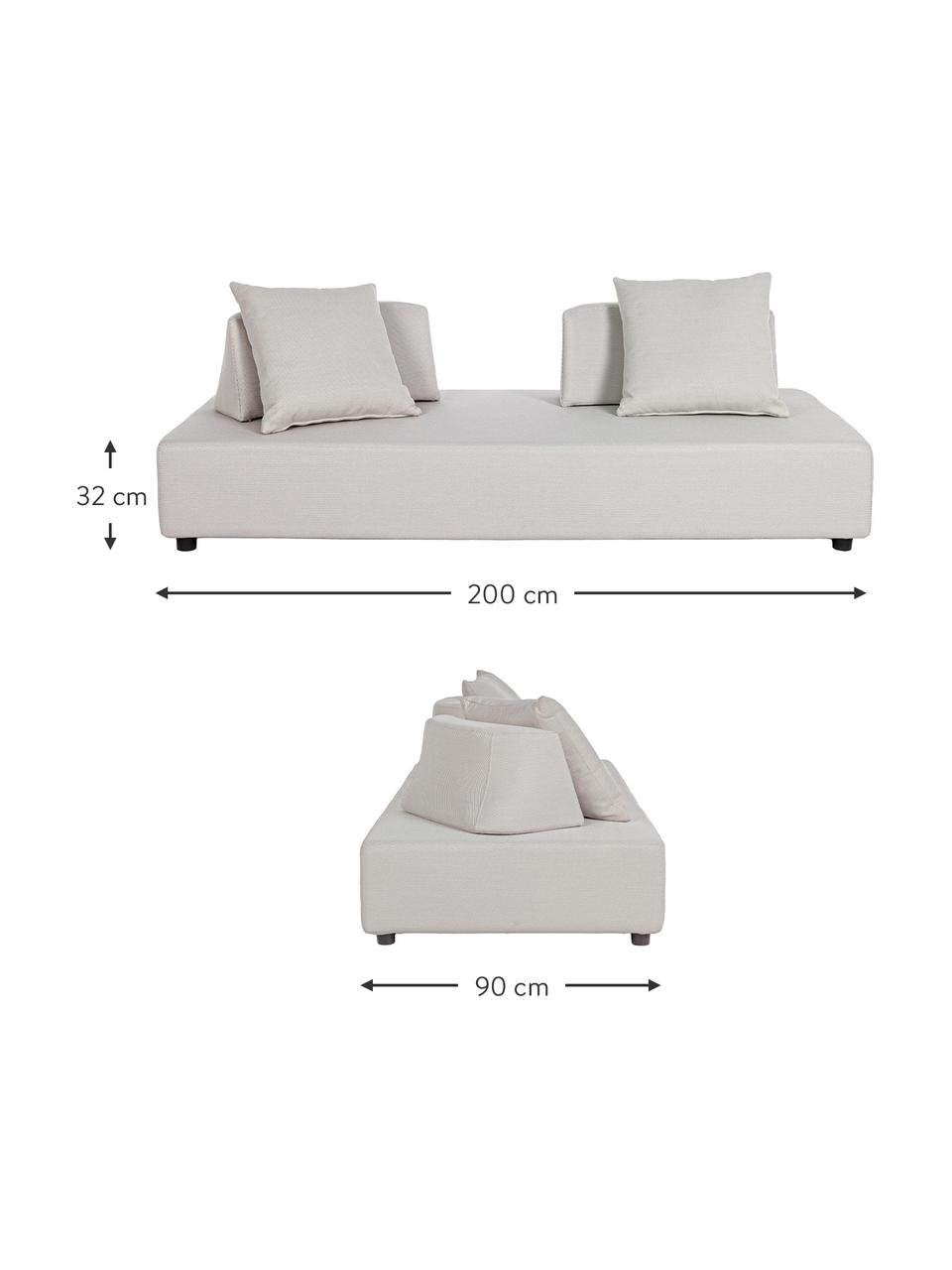 Tuin loungebank Piper, Bekleding: Olefin (100% polypropylee, Zandkleurig, B 200 x D 90 cm