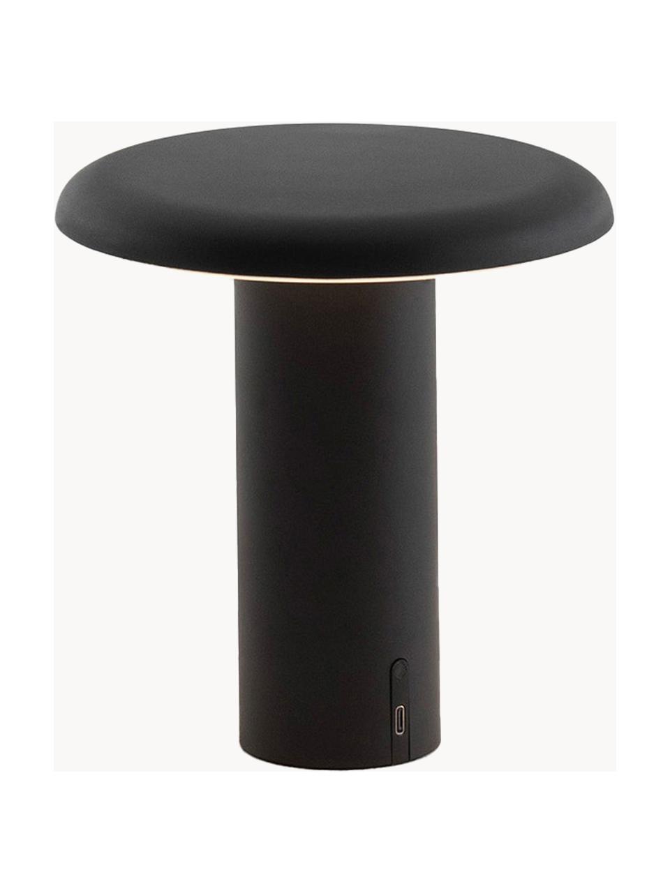 Malá prenosná stolová LED lampa Takku, stmievateľná, Potiahnutý kov, Čierna, Š 18 x V 19 cm
