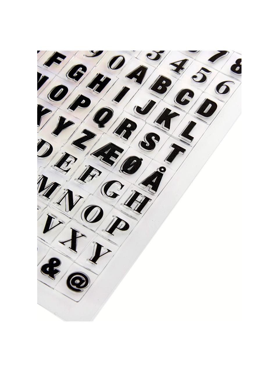 Komplet nakładek na pieczątki Letters & Numbers, Silikon, Czarny, transparentny, S 14 x W 21 cm