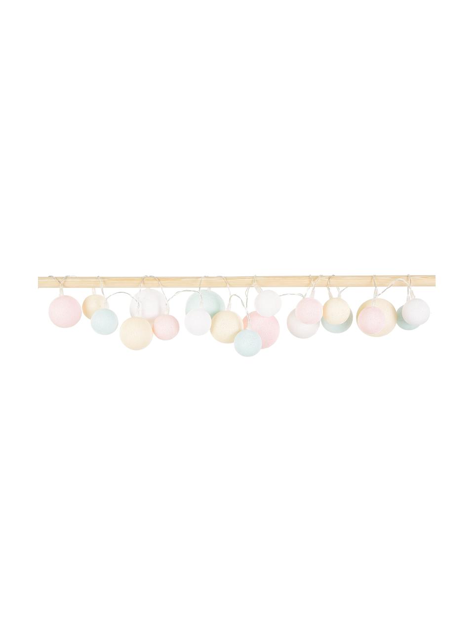 LED Lichterkette Moodi, Lampions: Polyester, Rosa, Blau, Beige, Weiß, L 264 cm