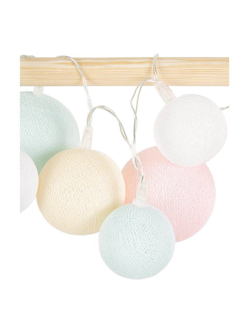 LED Lichterkette Moodi, Lampions: Polyester, Rosa, Blau, Beige, Weiß, L 264 cm