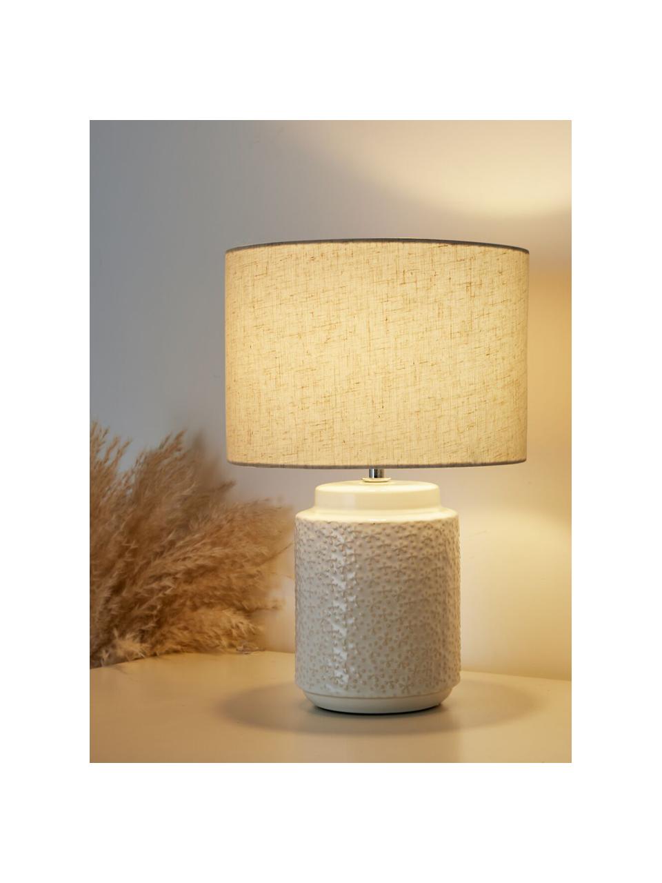Petite lampe à poser beige Charming Bloom, Beige avec une bordure foncée, Ø 21 x haut. 35 cm