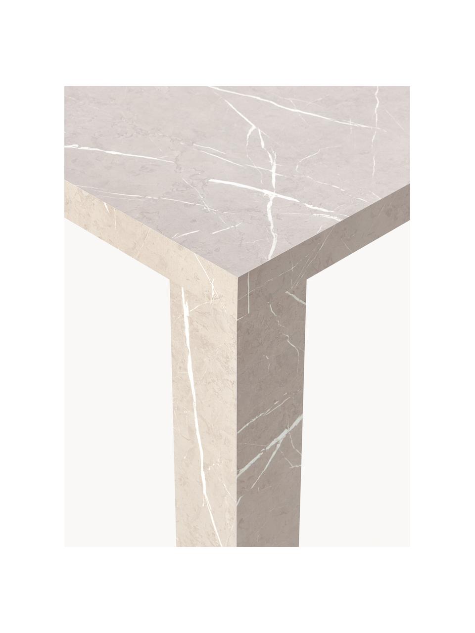 Table look marbre Carl, 180 x 90 cm, MDF, mélamine, recouvert de papier laqué imitation marbre, Aspect marbre beige, larg. 180 x prof. 90 cm