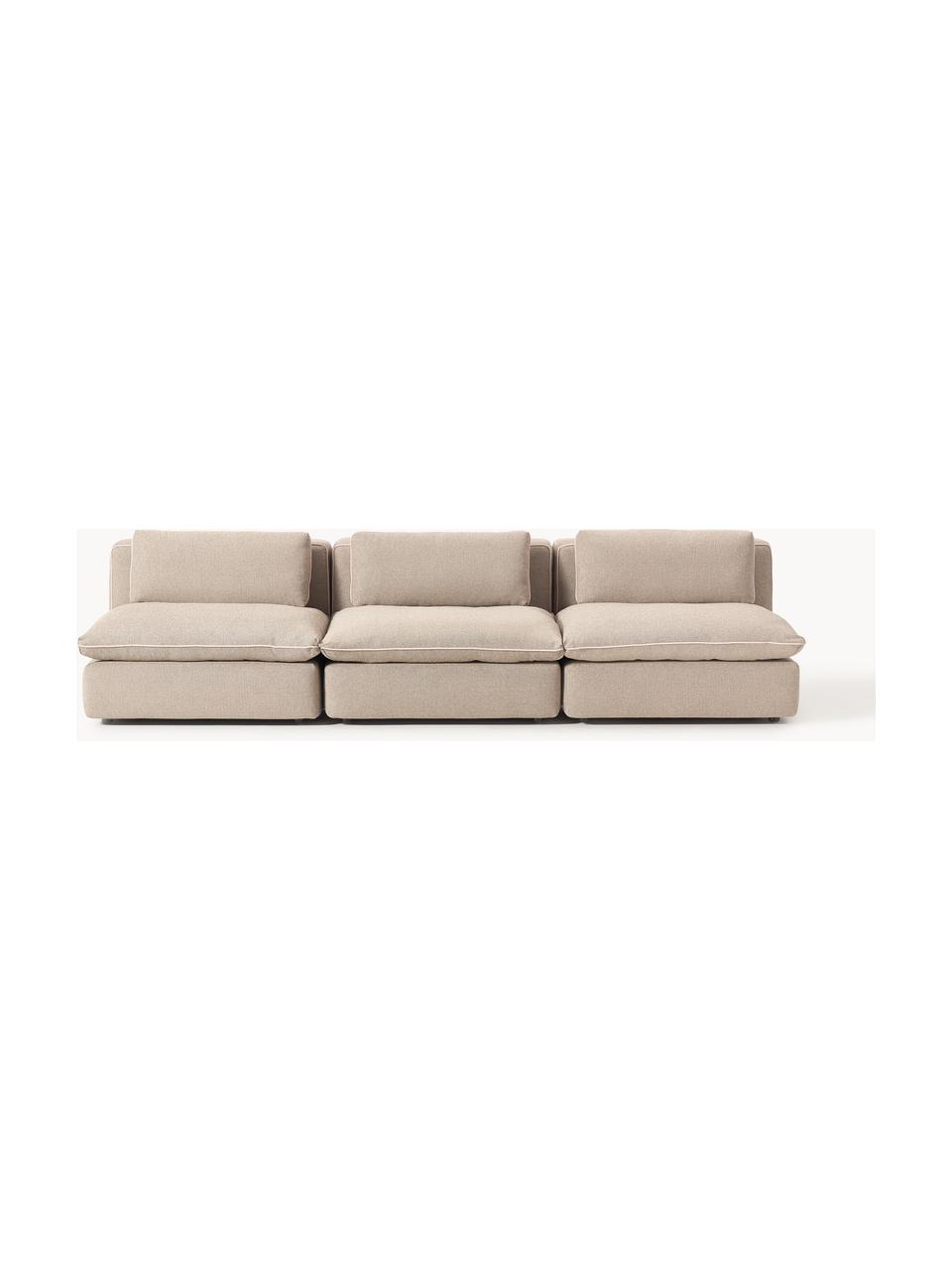 Modulares Sofa Felix (3-Sitzer), Bezug: 100 % Polyester Der strap, Gestell: Massives Kiefern- und Fic, Webstoff Beige, B 300 x T 110 cm