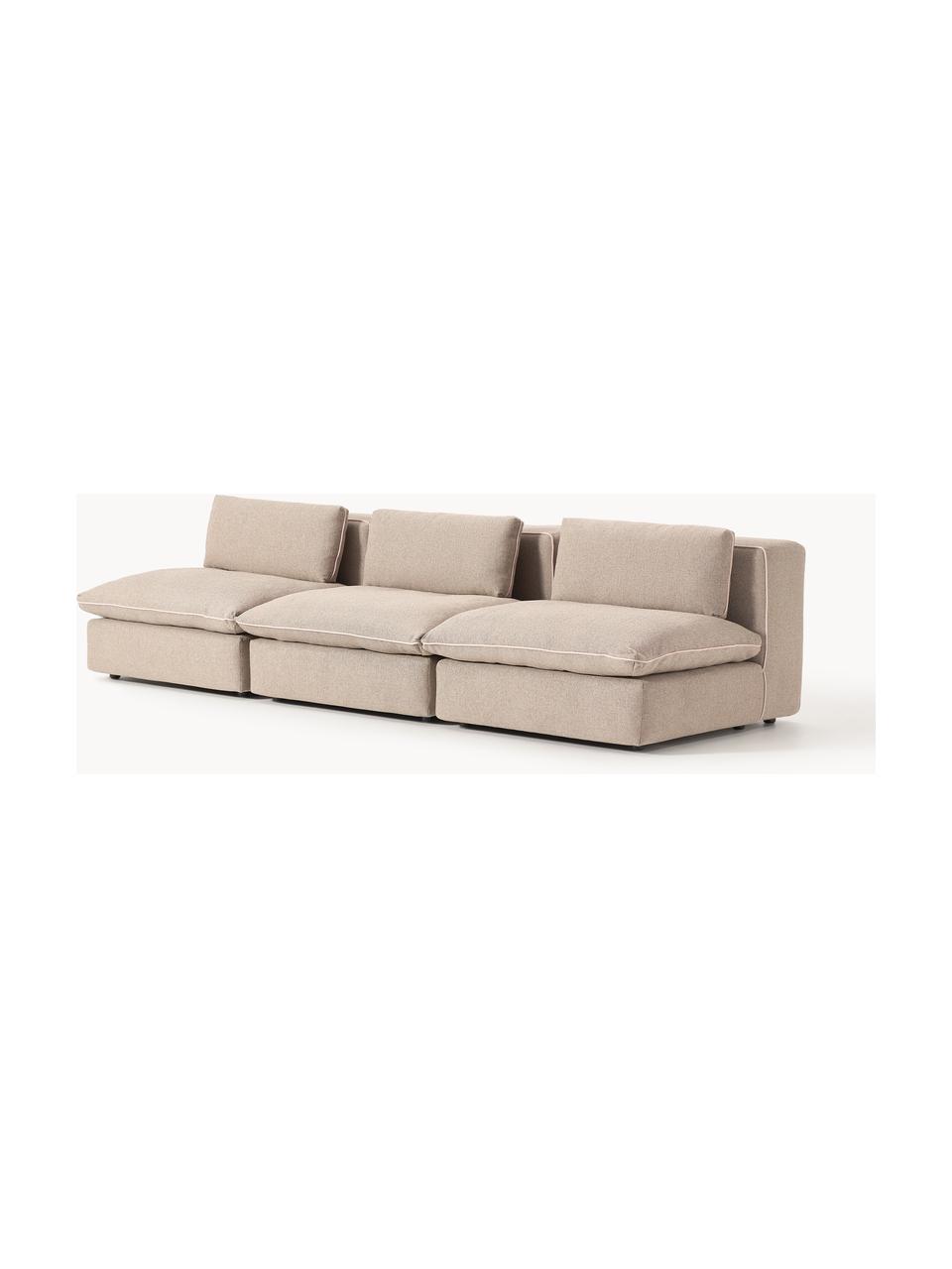 Modulares Sofa Felix (3-Sitzer), Bezug: 100 % Polyester Der strap, Gestell: Massives Kiefern- und Fic, Füße: Kunststoff Dieses Produkt, Webstoff Beige, B 300 x T 110 cm