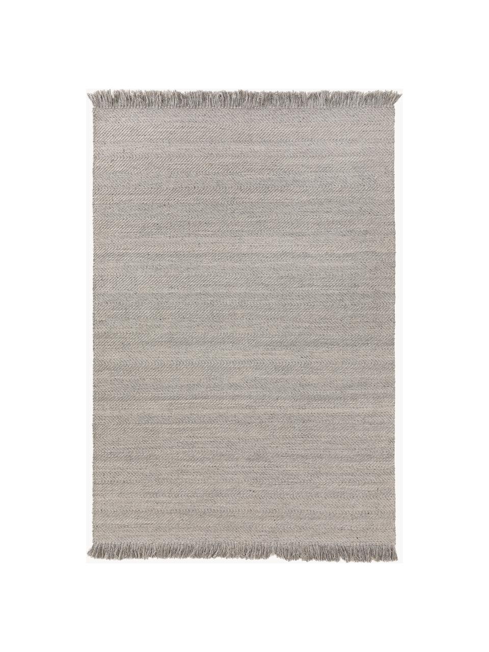 Tapis en laine tissé à la main avec franges Lars, 60 % laine, 20 % coton, 20 % polyester

Les tapis en laine peuvent perdre des fibres lors des premières semaines et des peluches peuvent se former, ce phénomène est naturel et diminue à mesure de votre usage et du temps, Grège, larg. 80 x long. 150 cm (taille XS)