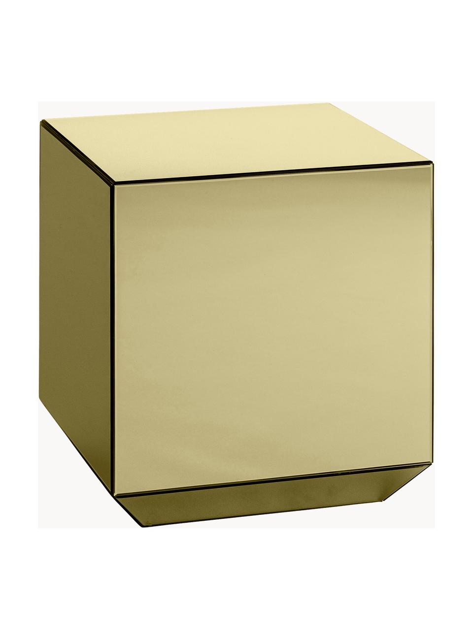 Konferenční stolek Speculum, Dřevovláknitá deska střední hustoty (MDF), zrcadlové sklo, Zlatá, Š 38 cm, H 38 cm
