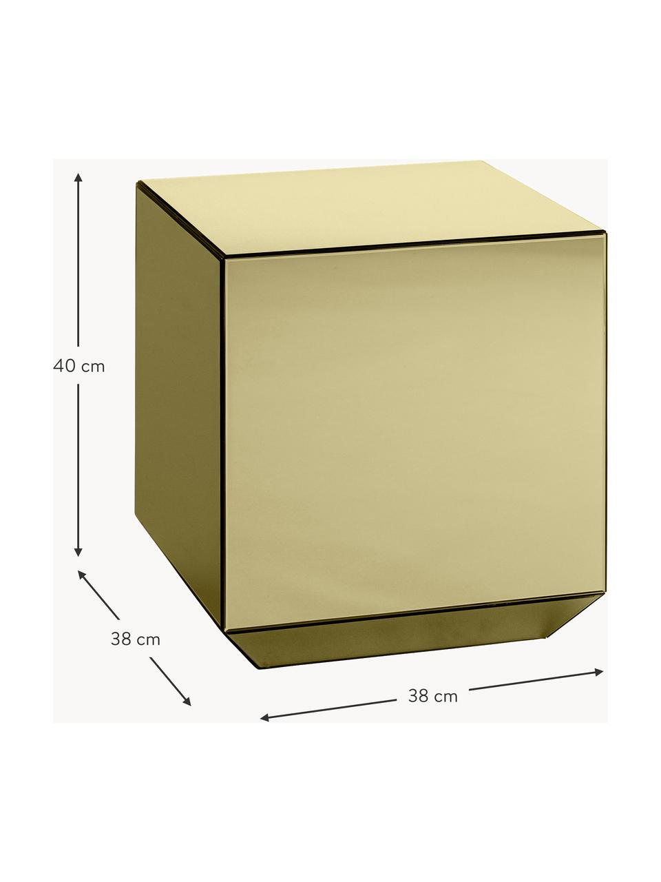 Mesa de centro Speculum, Tablero de fibras de densidad media (MDF), espejo de cristal, Dorado, An 38 x F 38 cm
