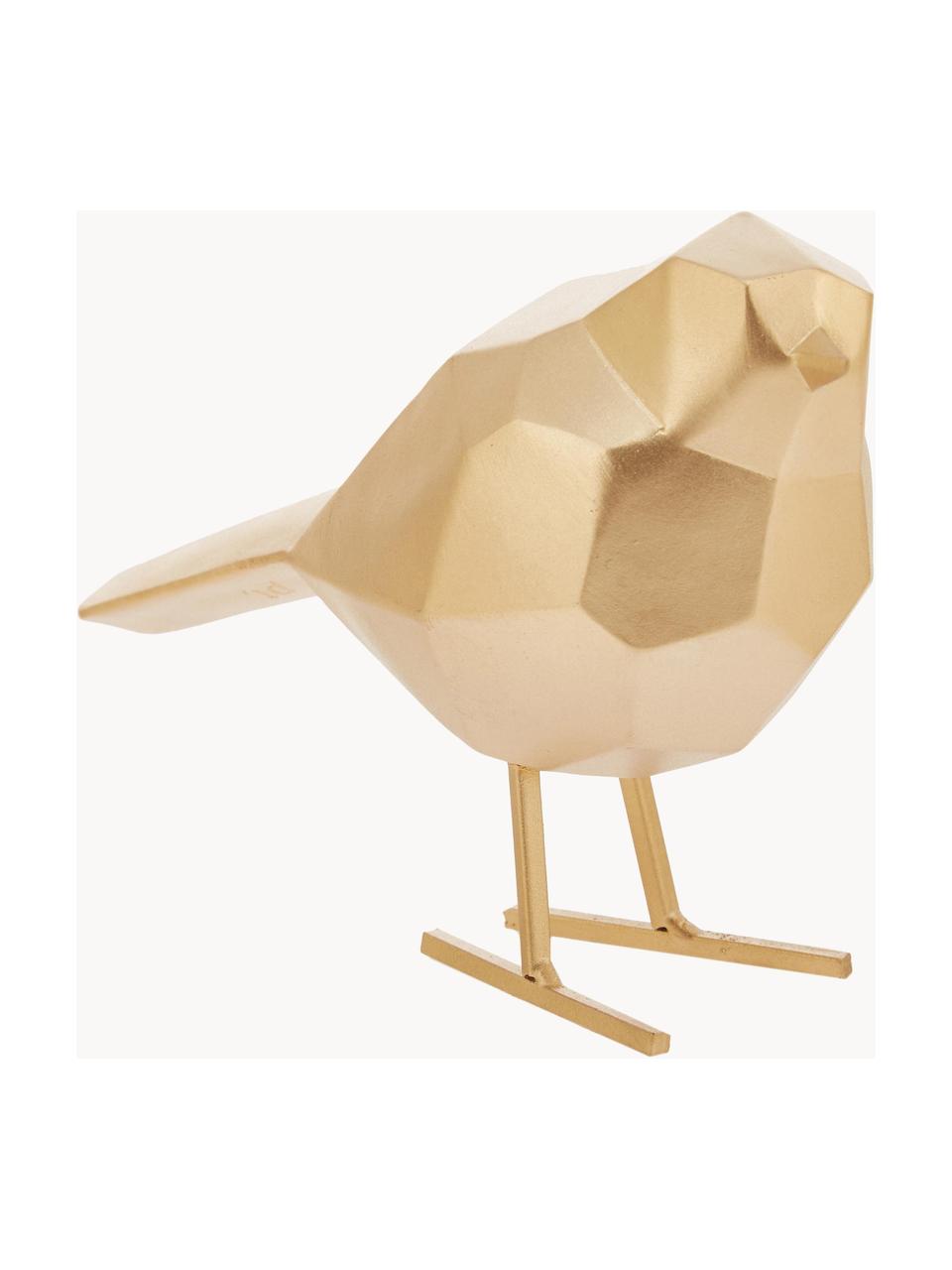 Dekorace Bird, Polyresin, Zlatá, Š 17 cm, V 14 cm