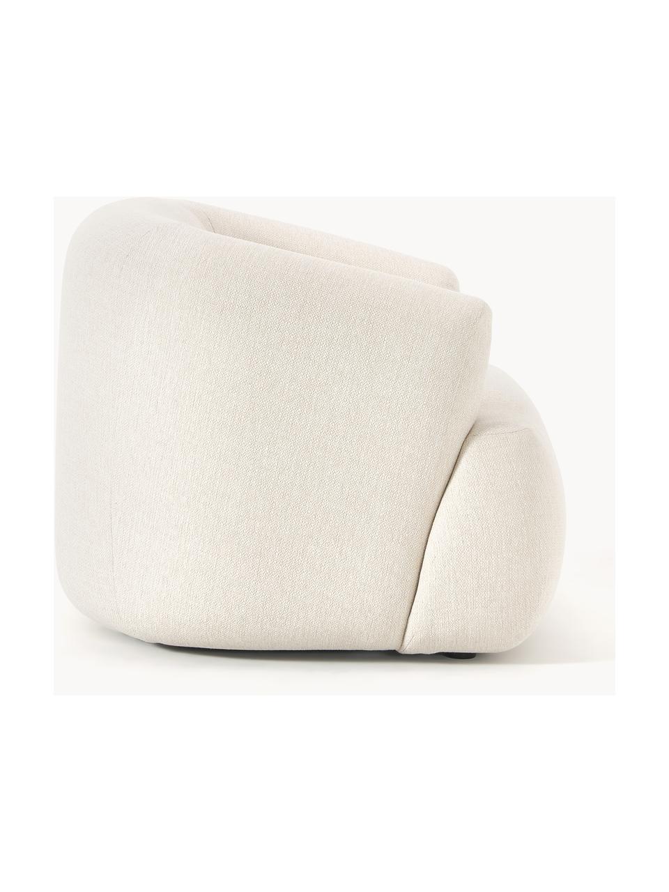 Fauteuil Sofia, Tissu blanc crème, larg. 97 x prof. 84 cm