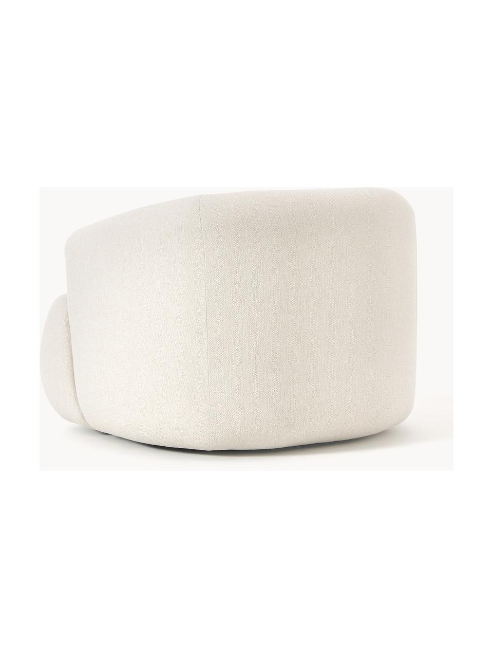 Fotel Sofia, Tapicerka: 100% polipropylen Dzięki , Stelaż: drewno świerkowe, płyta w, Nogi: tworzywo sztuczne, Kremowobiała tkanina, S 97 x G 84 cm
