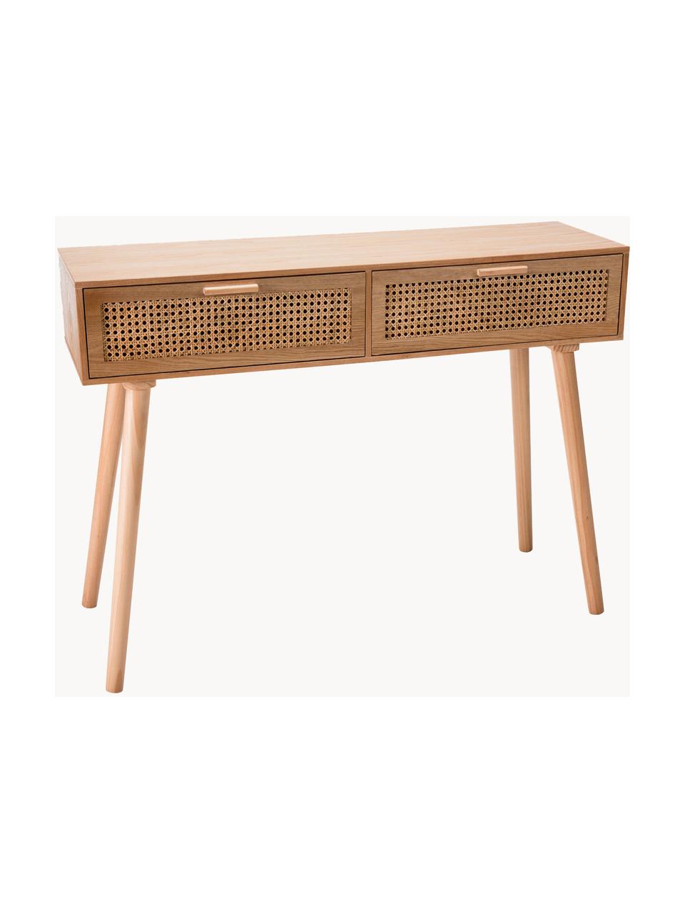 Console avec cannage Romeo, Brun clair, larg. 110 x haut. 82 cm